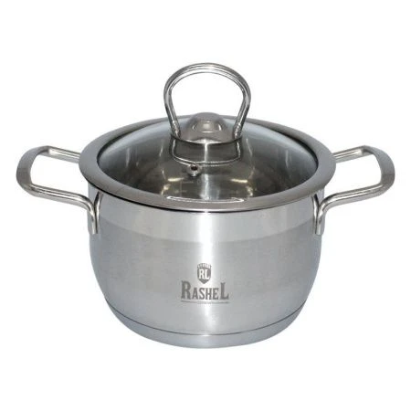 Кастрюля 2л нерж.сталь ГРЕТТА со стекл.крышкой 16*10,5см (8)