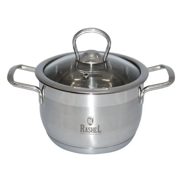 Кастрюля 2л нерж.сталь ГРЕТТА со стекл.крышкой 16*10,5см (8)