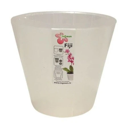 Горшок для цветов 5л 230мм пластик London Orchid белый перламутр (15)