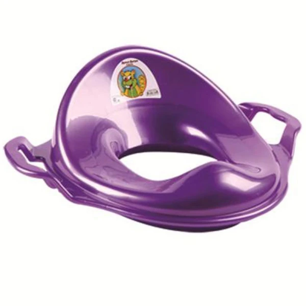 Накладка детская на унитаз (адаптер с ручками) 43*37*15см пластик фиолетовый (15)