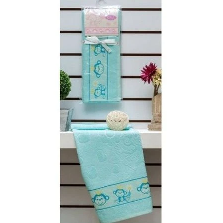 яяяПолотенце 50*80 махровое Karna MALINDI Обезьяна 1/1(Светло-зеленый)