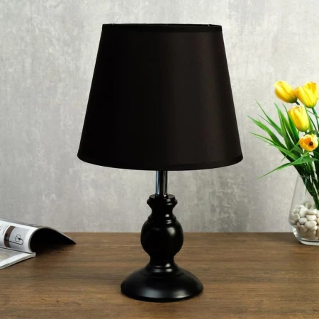 Лампа настольная с абажуром металл/пластик черный 20*20*36см 58086/1