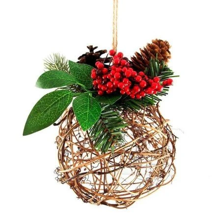 Декоративное настенное украшение Рождественский шар 18см (уп.1/12/48шт.)