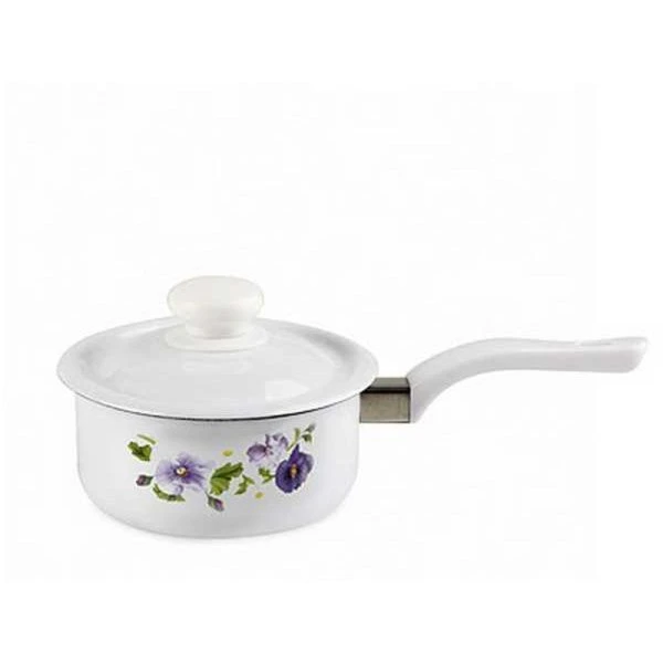 Ковш 600мл эмаль АНЮТИНЫ ГЛАЗКИ с крышкой цилиндрическая С-1605П/4 (6)