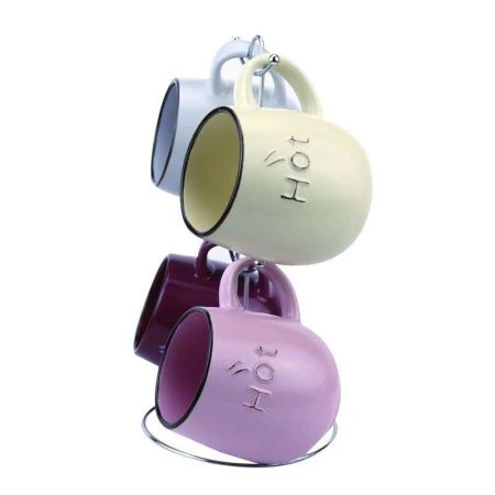 Кружки набор 4пр 360мл керамика на мет.подставке 14824-4MS (6)