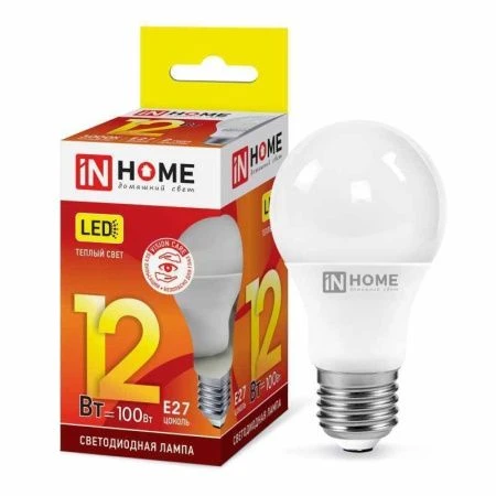 яяяЛампа светодиодная стекло LED-A60-VC 12Вт 230В E27 3000К IN HOME ВЫВОД