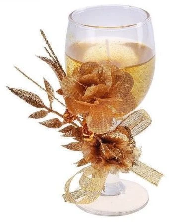 яяяСвеча гелевая ароматизированная Блеск золота (h-16см) подар.уп. 640848