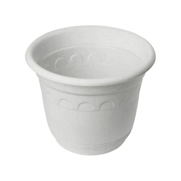 Горшок цветочный 10л d30см пластик КОЛЫВАНЬ мрамор с поддоном С96М (7)