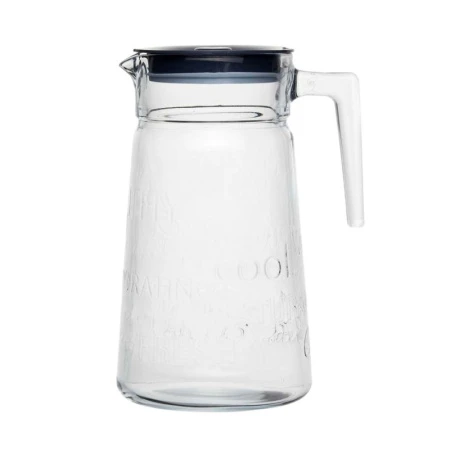 Кувшин 2000мл стекло СИТИ с крышкой серый (6)