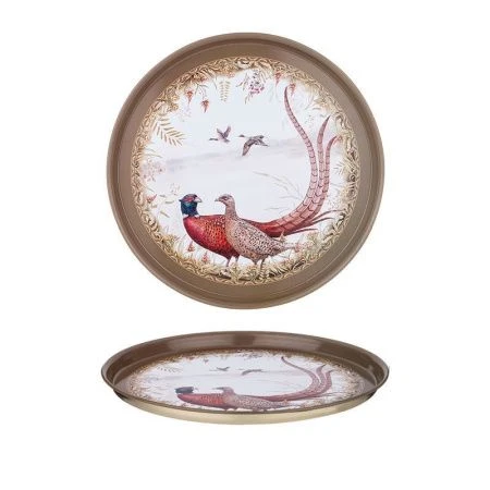 Поднос 33*2,1см окрашенная нерж.сталь ОХОТА круглый (20)