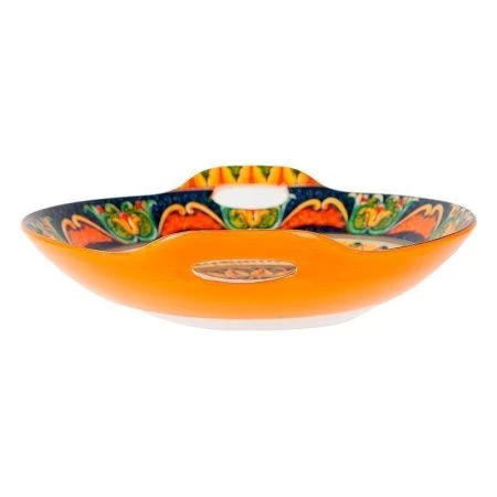 Блюдо 22,5*20см фарфор Arabesque оранжевый с ручками (36)