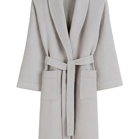 Халат-кимоно вафельный пике 100% хлопок с воротником-шалью DAMA XXL серый