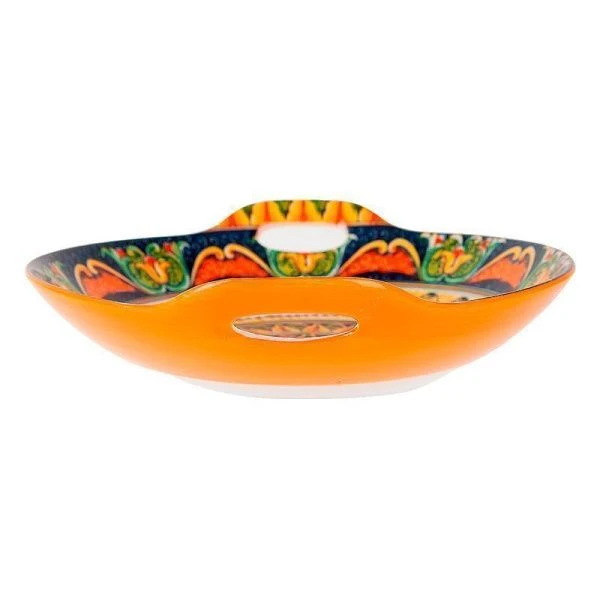 Блюдо 22,5*20см фарфор Arabesque оранжевый с ручками (36)