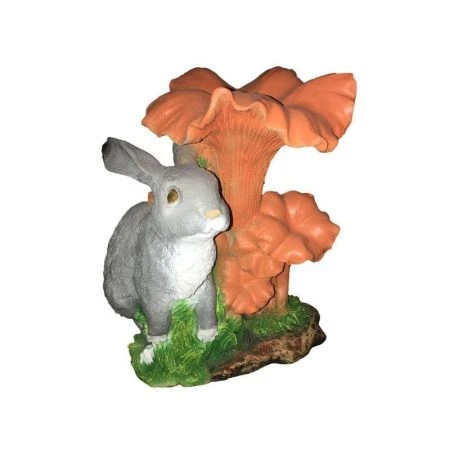 Фигура садовая ГРИБ лисичка с зайчиком 34см полистоун