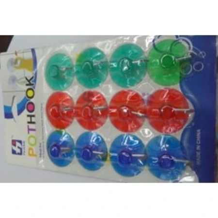 яяяНабор крючков 12шт. металических на блистере d4см разноцветные JC-1673  (240)