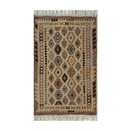 Коврик интерьерный 60*120см хлопок Kilim Usak коричневый-бежевый (5)