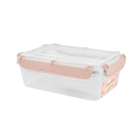 Контейнер пищевой 1,4л пластик Confetti с защелками клубничное пралине (10)