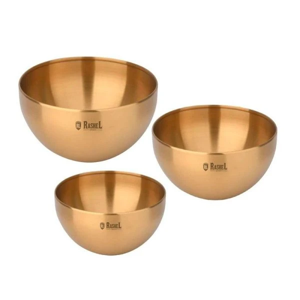 Миски набор 3шт 15/18/20см нерж.сталь золото (12)