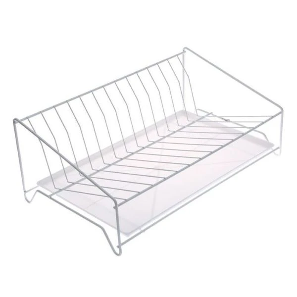 Сушилка для посуды настольная 40*24*15см металл белая крашеная наклонная с поддоном (тнп-5.5) (2)