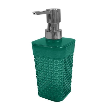 Дозатор для жидкого мыла 400мл 7,5*7,5*17,8см пластик Neo Luxe изумрудный агат (16)
