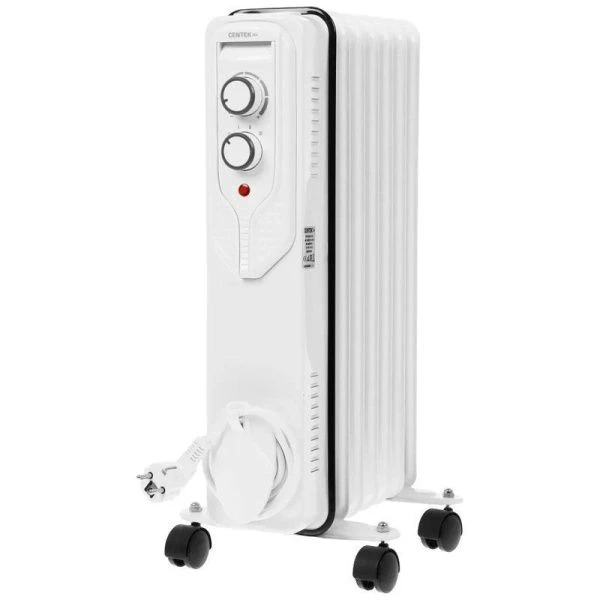 Обогреватель масляный Centek CT-6205 белый 1500Вт, 7 секций, пл.обогрева 15м.кв, 3 режима