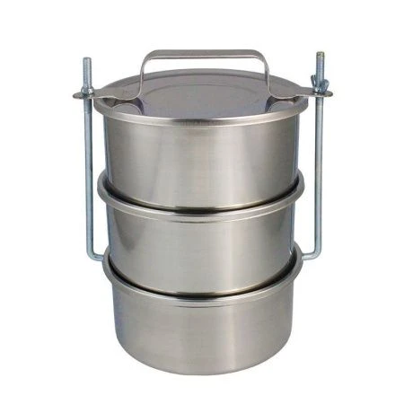 Ланч-бокс 3-х секционный 2,1л 18*10см нерж.сталь Hira (15)