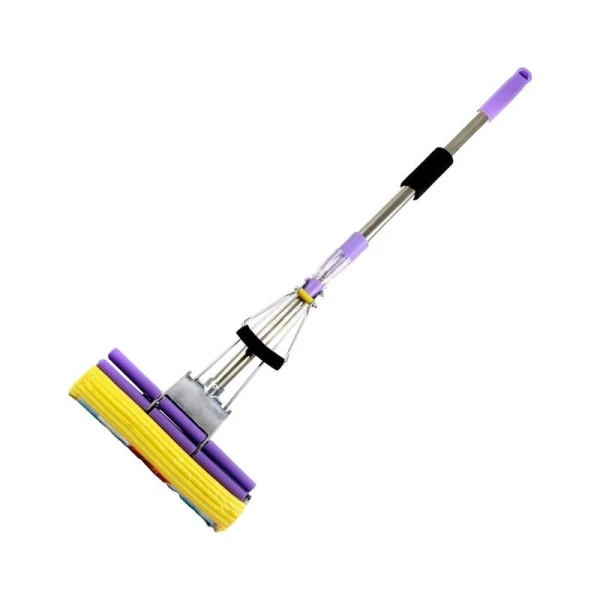 Швабра с отжимом металл двойной ролик 27см телескопическая ручка 115см JC-110/LJA-002 (30)