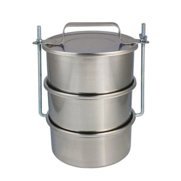 Ланч-бокс 3-х секционный 2,1л 18*10см нерж.сталь Hira (15)