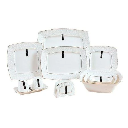 Столовый набор 27пр керамика СНЕЖНАЯ КОРОЛЕВА квадрат на 6 персон PT0143-A