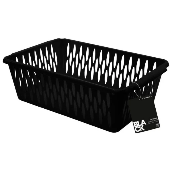 Корзинка 30*19,5*9,5см пластик Keeplex Black M (39)