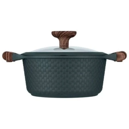 Кастрюля 2,4л h9,4см алюминий АП со стекл.крышкой с силикон.ободком 20см индукция RAN (6)