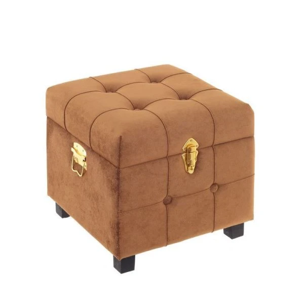 Пуф на ножках дерево/текстиль 42*42*38,5см Краски осени (1)