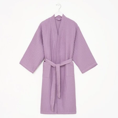 Халат женский удлиненный вафельный Boho р-р 42-44 сиреневый 100%хлопок, 290г/м2 6243561