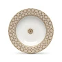 Тарелка глубокая 300мл 21,5см фарфор Deco бело-бежевая с золотистым кантом Круги и квадраты суповая PM-0121/DECO (2