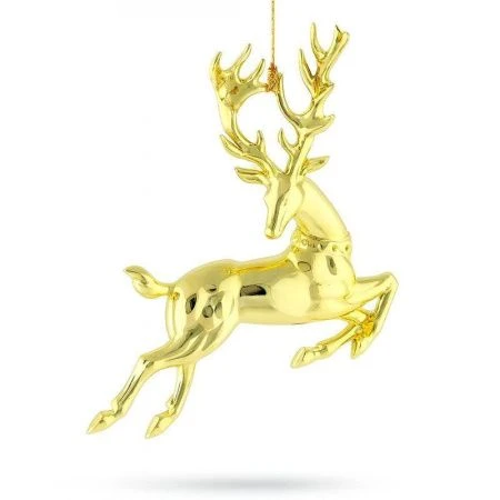 Игрушка новогодняя на елку ОЛЕНЬ 15*12см лимонное золото LF-7068G/JC-16244 (720)