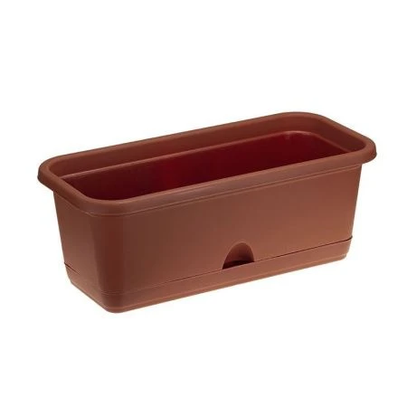 Балконный ящик 40см 185*150*400мм пластик Терракот с поддоном (28)