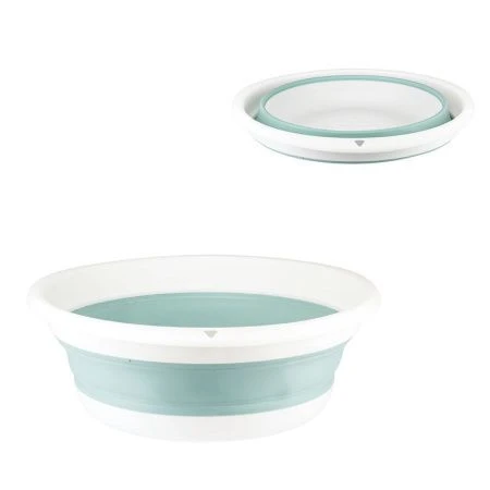 Таз 5,5л пластик ФЛЕКС морская волна круглый складной (12)