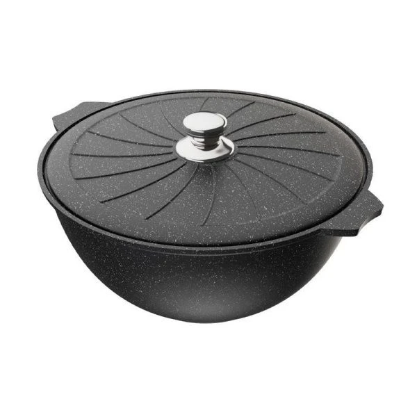 Казан для плова 10л алюминий АП ГРАНИТ мет.крышка (3)