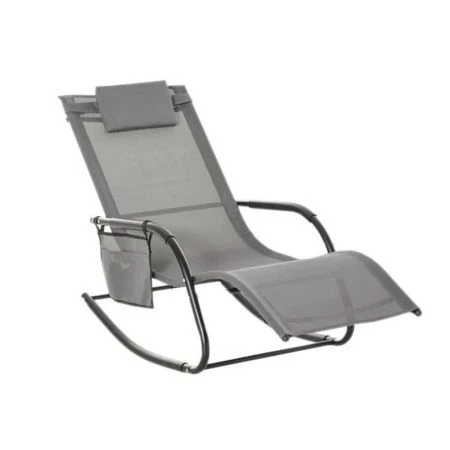 Кресло-шезлонг Джерси текстилен (серый) Garden story арт.WR-T24 (2)