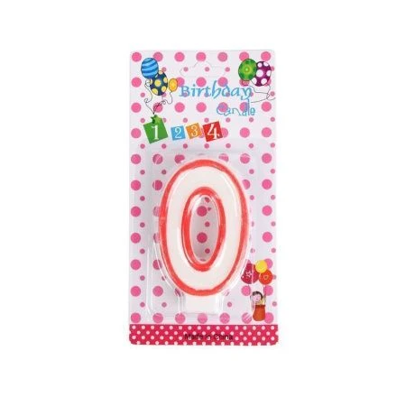 Свеча в торт парафин Цифра 0 KL-2 (12/900)