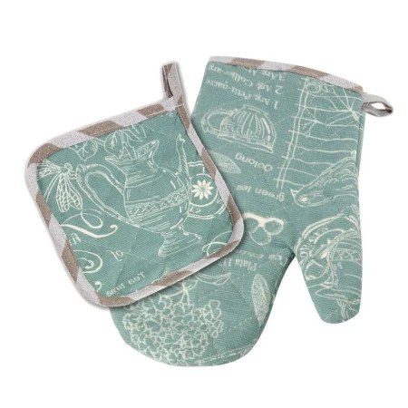 ВЕРСАЛЬ АКВАМАРИН Кухонный набор рогожка 2пр (прихватка, рукавица) LeSonnet арт. 6 ВЫВОД ВЕРСАЛЬ АКВАМАРИН Кухонный набор рогожка 2пр (прихватка, рукавица) LeSonnet арт. 6 ВЫВОД