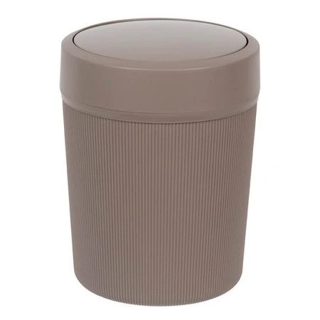 Контейнер для мусора 4л 18,5*24см пластик ВЕЛЬВЕТ франц.серый с подвижной крышкой (20)