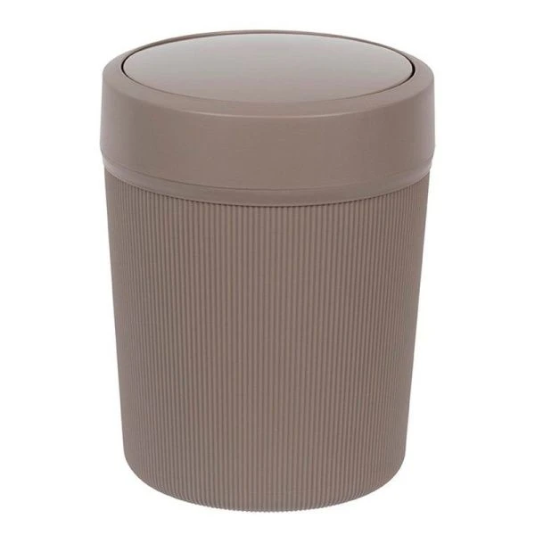 Контейнер для мусора 4л 18,5*24см пластик ВЕЛЬВЕТ франц.серый с подвижной крышкой (20)