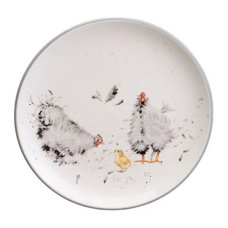 Тарелка мелкая 21*2,5см керамика FUNNY HENS десертная (24)