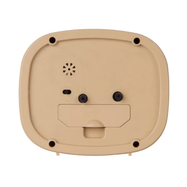 Будильник 12,5*10,5см кварц РУБИН Классика бежевый, циферблат под дерево (20)