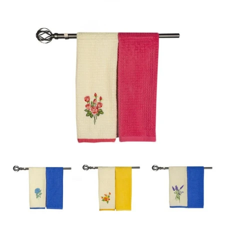 яяяНабор полотенец 2пр 40*70 махровых Цветник на блистере N14-242 (6)