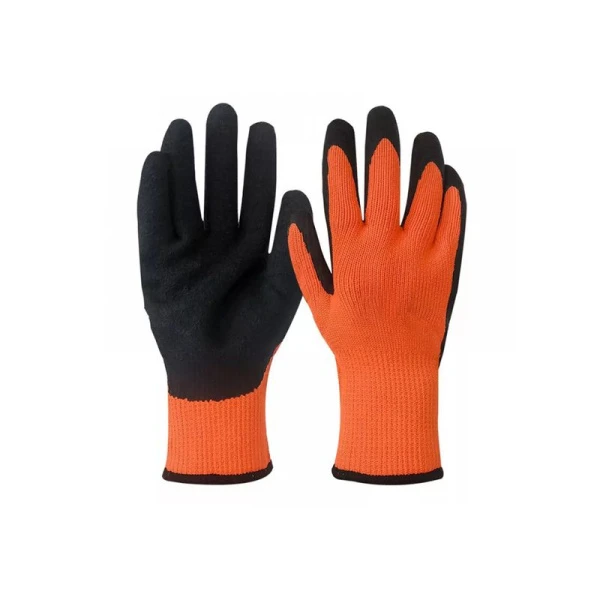 Перчатки акриловые обливные 1/2 рельефная ладонь оранжево-черные (480) Перчатки акриловые обливные 1/2 рельефная ладонь оранжево-черные (480)