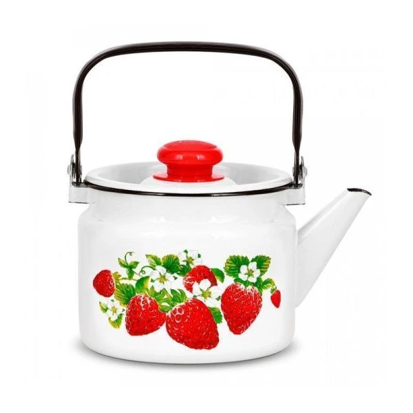 Чайник 2л эмаль КЛУБНИКА (6)