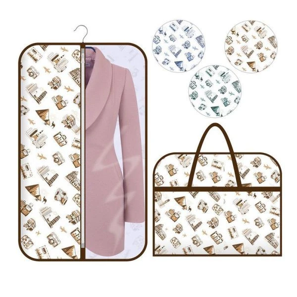 Чехол для одежды полиэтилен 60*100см сумка Путешествия МТ70-137 (6/96)