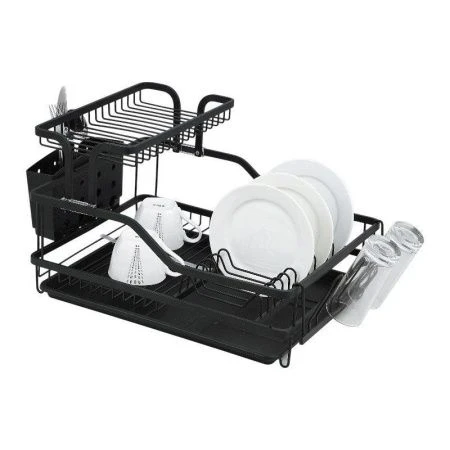 Сушилка для посуды с поддоном 57,5*35*27,5см алюминий черная арт.0750 (6)